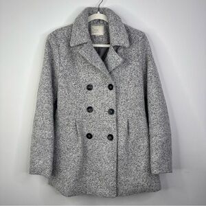 A New Day Collared Button-up Pocketed Double-Breasted Overcoat gray Women’s L